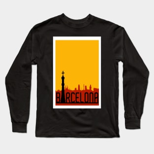 Barcelona, Spain, Travel Poster Long Sleeve T-Shirt